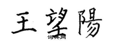 何伯昌王望阳楷书个性签名怎么写