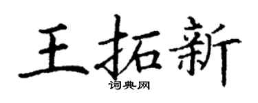 丁谦王拓新楷书个性签名怎么写