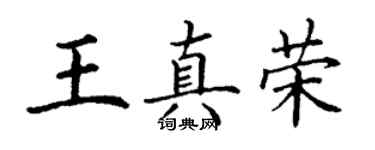 丁谦王真荣楷书个性签名怎么写