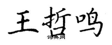 丁谦王哲鸣楷书个性签名怎么写