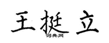 何伯昌王挺立楷书个性签名怎么写