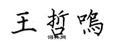 何伯昌王哲鸣楷书个性签名怎么写