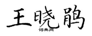 丁谦王晓鹃楷书个性签名怎么写