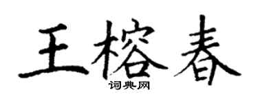 丁谦王榕春楷书个性签名怎么写