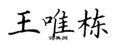 丁谦王唯栋楷书个性签名怎么写