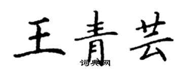 丁谦王青芸楷书个性签名怎么写