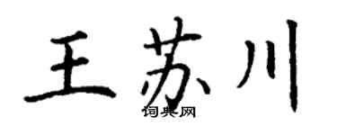 丁谦王苏川楷书个性签名怎么写