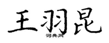 丁谦王羽昆楷书个性签名怎么写