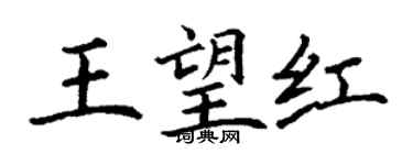 丁谦王望红楷书个性签名怎么写