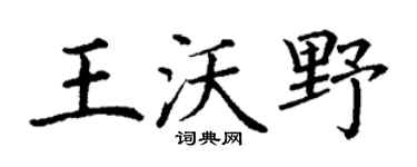 丁谦王沃野楷书个性签名怎么写