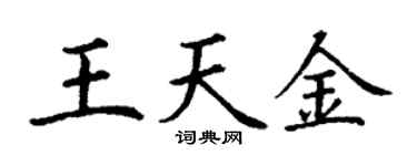 丁谦王天金楷书个性签名怎么写