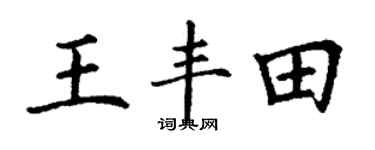 丁谦王丰田楷书个性签名怎么写