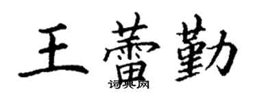 丁谦王蕾勤楷书个性签名怎么写