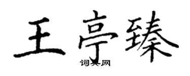 丁谦王亭臻楷书个性签名怎么写