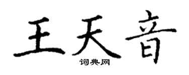 丁谦王天音楷书个性签名怎么写