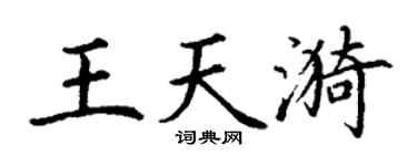 丁谦王天漪楷书个性签名怎么写