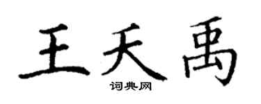 丁谦王夭禹楷书个性签名怎么写