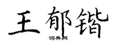 丁谦王郁锴楷书个性签名怎么写