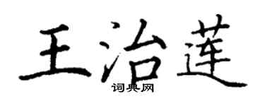 丁谦王治莲楷书个性签名怎么写