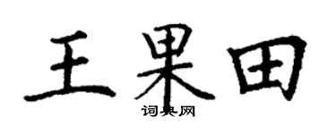 丁谦王果田楷书个性签名怎么写