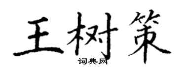 丁谦王树策楷书个性签名怎么写