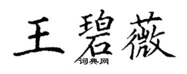 丁谦王碧薇楷书个性签名怎么写