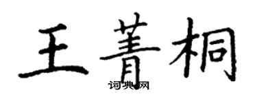 丁谦王菁桐楷书个性签名怎么写
