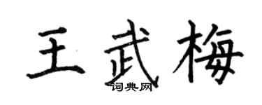 何伯昌王武梅楷书个性签名怎么写