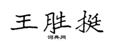 袁强王胜挺楷书个性签名怎么写