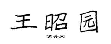 袁强王昭园楷书个性签名怎么写
