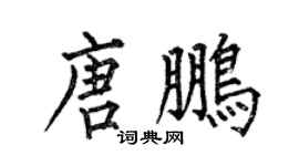 何伯昌唐鹏楷书个性签名怎么写