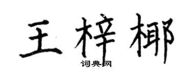 何伯昌王梓椰楷书个性签名怎么写