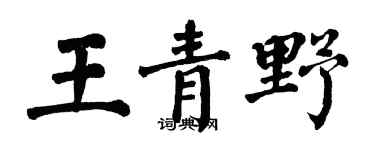 翁闿运王青野楷书个性签名怎么写