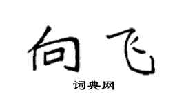 袁强向飞楷书个性签名怎么写