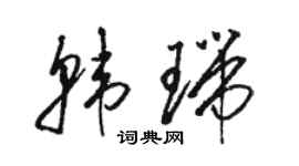骆恒光韩瑞草书个性签名怎么写