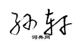 骆恒光孙轩草书个性签名怎么写