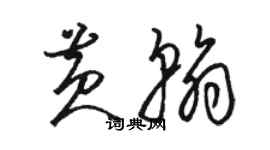 骆恒光黄翰草书个性签名怎么写