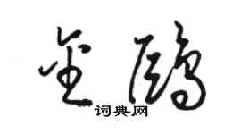 骆恒光金鸥草书个性签名怎么写