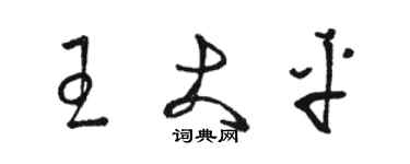 骆恒光王大平草书个性签名怎么写