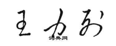 骆恒光王力列草书个性签名怎么写