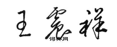 骆恒光王震祥草书个性签名怎么写
