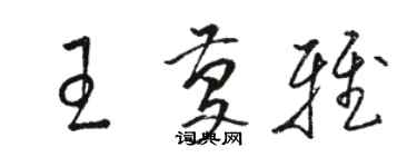 骆恒光王庆雅草书个性签名怎么写