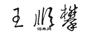 骆恒光王顺攀草书个性签名怎么写