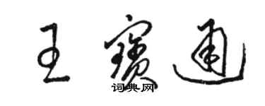 骆恒光王宝通草书个性签名怎么写