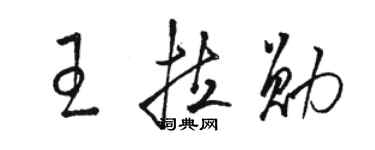 骆恒光王拉勋草书个性签名怎么写