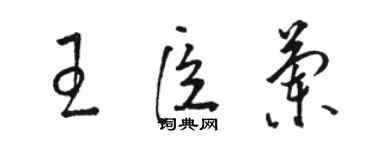 骆恒光王臣兰草书个性签名怎么写