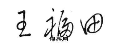 骆恒光王福田草书个性签名怎么写