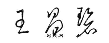 骆恒光王昌碧草书个性签名怎么写