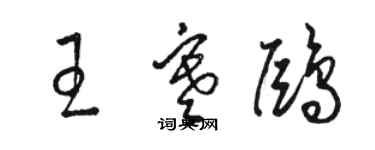 骆恒光王寒鸥草书个性签名怎么写