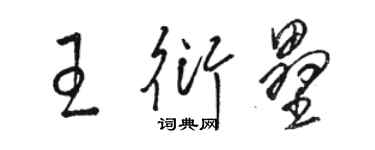 骆恒光王衍垒草书个性签名怎么写